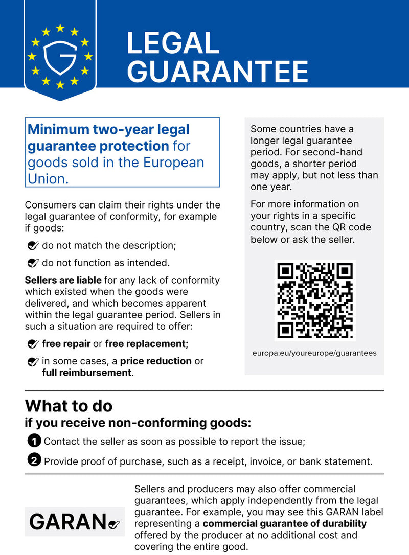 EU harmonised notice on the legal guarantee of conformity