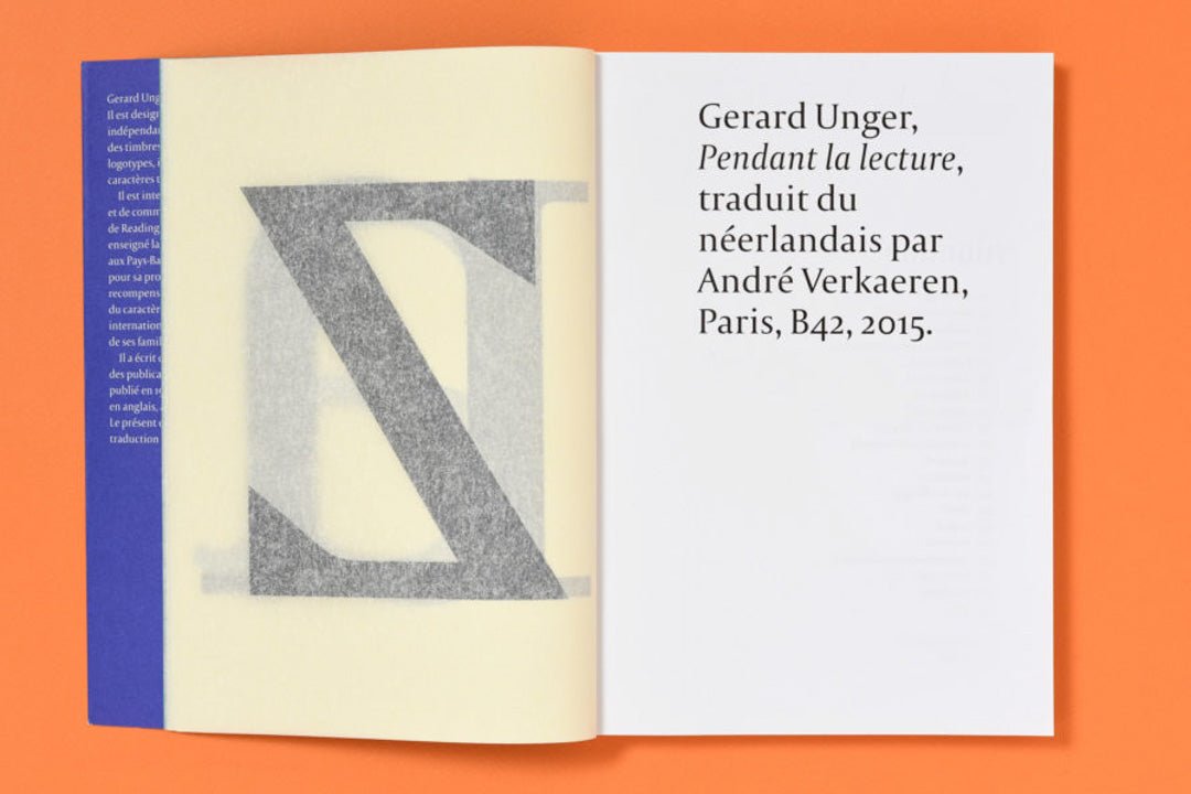 Pendant la lecture par Gerard Unger - Tipi bookshop