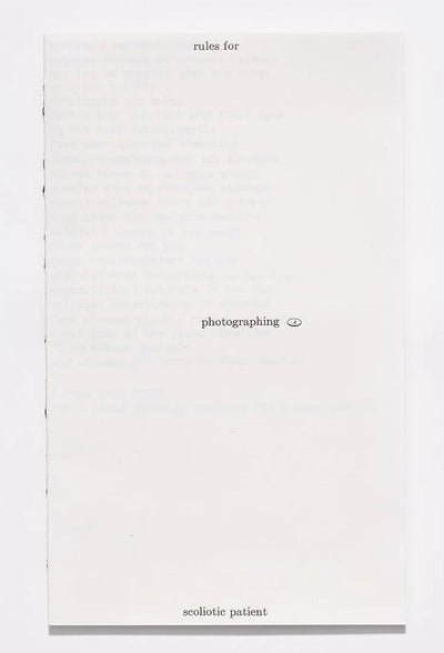 Rules for Photographing a Scoliotic Patient by Woong Soak Teng - Tipi bookshop